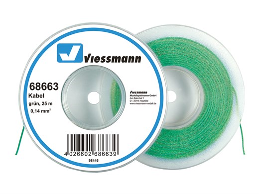 Viessmann 68663 - Kabel 25 m, 0,14 mm, gruen
