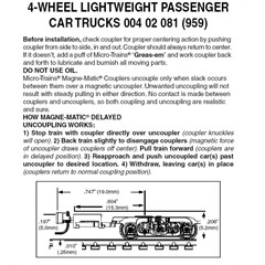 MICRO-TRAINS 004 02 081 - 4-wheel passenger car tr